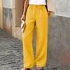 2026 Verano Nuevo Moda Cruzada Europea y Americana Comercio Exterior Casual Rectos Tejidos Pantalones Largos de Mujer Pantalones Casuales Verano