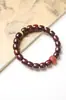 Madera de Palisandro Rosa de Hoja Pequeña India Material Viejo DIY Perla Roja del Sur 15mm Diseño Círculo Único Pulsera de Cuentas Budistas para Hombre y Mujer Venta al por Mayor