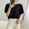 Jiuzhi Manga Curta Tricotada de Um Ombro Elegante Roupa de Trabalho Feminina Lady Wear Camiseta Estilo Preguiçoso Feminina B2060