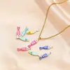 Acero Inoxidable Goteo de Aceite Colgante de Pez Dorado Collar Colgante DIY Moda Europea y Americana Pulsera Ropa de Suéter Accesorios