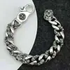 Pulsera de eslabones de espada para hombre, estilo vintage grueso, pulsera con colgante de cruz de espada sagrada poderosa