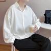 Camisa casual de manga comprida para primavera e verão, camisa solta de chiffon com pingente, tendência coreana, bonita, uma geração de cabelos