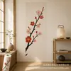 Impresión UV autoadhesivo sticker de pared Ramas de flor de cerezo Pared de fondo de dormitorio Personalización por imagen Venta al por mayor