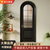 Puerta de Arco Hierro Ocho Puerta Estilo Francés Puerta de Dormitorio Estilo Crema Puerta Batiente Puerta de Conjunto Famosa en Internet Puerta Curva Vidrio Arcoíris Largo