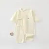 Roupas para bebê recém-nascido, conjunto de verão em algodão jacquard de manga longa, macacão fino de borboleta para meninos e meninas, macacão de bebê