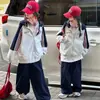 Ropa infantil chaqueta para niñas primavera y otoño 2026 nuevo estilo de otoño para niños mayores, cárdigan deportivo, chaqueta casual holgada para niñas