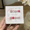 Un Par de Uñas Postizas [Fresa Dulce] Temática de Primavera Rosa Crema de Fresa Puntos Polka Lazo Brillo Acuático Ojo de Gato