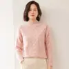 26 Suéteres Nuevos de Cachemira para Mujer Otoño e Invierno, Cuello Semi Alto, Patrón Trenzado, Jersey Holgado, Suéter Grueso, Hombros Caídos, Mangas Largas, Prenda Base de Punto