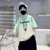 Camisetas de Verano para Niños de Algodón Puro de Manga Corta, Estilo Nuevo, Tie-Dye Degradado Elegante, Versátiles, de Media Manga