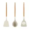 Arroz Blanco Silicona Utensilios de Cocina Cocina Antiadherente Sartén Herramientas de Cocina Espátula para Remover Espátula para Freír Anti-quemaduras Mango de Madera Espátula de Silicona Cucharón de Sopa