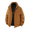 Chaqueta americana retro de vuelo con cuello mao transfronteriza para hombre, color liso, cuello de solapa, primavera y otoño, chaqueta de béisbol informal holgada, en stock