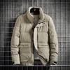Invierno nuevo abrigo para hombre cuello de piel cuello alto abrigo acolchado de algodón corte ajustado moderno cálido casual chaqueta acolchada de algodón con solapa chaqueta corta acolchada de algodón
