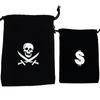 Bolsa de cordón Pirata Accesorio Calavera Halloween Juguete Pirata Monedas de Plástico Bolsa de Tela Decoración Directo de Fábrica