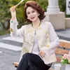 Roupas de Nova Estilo Primavera e Verão 2026 para Mães, Novo Colete Botonê Estilo Chinês, Roupas para Mulheres de Meia-Idade e Idosas, Tops Colete de Estilo Nacional da Primavera