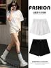 Shorts Jeans Brancos Estilo Coreano para Mulheres, Verão 2025 Novo Cintura Alta Elástico Emagrecedor Linha A Casual Esportivo Hot Pants