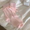 Meias para mulheres na primavera e no verão Bow Strap Meias finas Mesh Hollow Girl JK Ballet Empilhado Meia