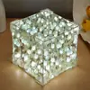 Luz Noturna Cubo Floral de Natal Lâmpada de Atmosfera Presente de Dia dos Namorados Aniversário Feito à Mão DIY Presente Criativo