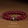Pulseira de Cinábrio Pedra Original Igual do Tiktok Pulseira do Ano de Nascimento Feminina Ano do Coelho do Zodíaco Masculino Buda Nascimento Presente de Casal
