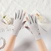 Guantes finos de protección solar para mujer Guantes de dos dedos Rocío Protección UV Primavera y Verano Lindo Ciclismo Conducción Guantes de Algodón