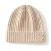 Gorro de Punto de Cachemira Nuevo para Otoño e Invierno Gorro de Lana para Mujer Gorro Grueso Cálido Rombo Versátil Gorro para el Frío con Puño Gorro Grueso
