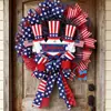 Decoración de corona para el Día de la Independencia, producto nuevo transfronterizo, corona de bienvenida, corona de bandera americana, corona patriótica, corona para puerta