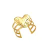 Pulsera de Acero de Titanio Minimalista Geométrica Transfronteriza Europea y Americana Estilo Fresco con Diseño de Corazón y Flor, Pulsera de Acero Inoxidable Chapada en Oro Estilo Francés para Mujer