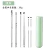 Conjunto de Colheres Espirais de Aço Inoxidável para Limpeza de Ouvido Estojo de Couro Doméstico para Limpeza de Ouvido Conjunto de 6 Peças Conjunto de Colheres para Limpeza de Ouvido Ferramenta para Remover Cera do Ouvido