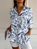 Estación Independiente Transfronteriza Europea y Americana Más Vendido Camisa Larga para Mujer Primavera Verano Otoño Camisa de Hombro Pez Impresión 3D