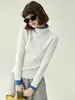 "Beidao AMU" suéter de punto de manga larga de cuello alto con bloques de color para mujer, nuevo top versátil de invierno ajustado