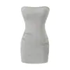 Vestido Corsé Sexy de un Hombro Acolchado para Mujer 2026 Nuevo Estilo Pura Pasión Temperamento Ceñido a la Cintura sin Hombros Bodycon Corto