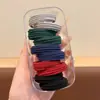 Elásticos de Borracha Universais em Caixa para Crianças e Adultos, Prendedores de Cabelo Coloridos Macaron para Rabo de Cavalo Alto, Alta Elasticidade, Não Puxam o Cabelo, Argolas de Cabelo