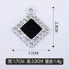 Venda Direta de Fábrica de Joias com Pingente de Colar e Pulseira Romboide Exquisite com Gotejamento de Óleo Cravejado com Diamantes DIY Transfronteiriço, Pode Ser Venda em Lote Misto