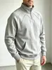 Nova blusa de moletom com zíper casual masculina da Amazon, pulôver, jaqueta esportiva masculina de corte solto com gola alta