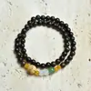 Gema Preciosa Natural 0.8 Pulsera de Doble Círculo Jade Semi-Montaña Semi-Agua Estilo Chino Nuevo Pulsera Simple Cuentas de Rosario Venta al por Mayor