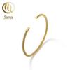 Pulseira de aço inoxidável ouro 18K pulseira de aço titânio invariável pulseira de arame redondo malha pode adicionar acessórios pulseira DIY