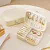 Caja de Almacenamiento de Joyería Portátil, Amigable para Viajes, Compacta, de Gama Alta, Exquisita, de Gran Capacidad, Caja de Joyería Antioxidación para Pendientes, Anillos y Collares