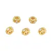 Oro Real de 18K Cuentas Espaciadoras de Diamante Cuentas Sueltas Cuentas Barril Pulsera de Perlas de Cristal Pulsera Accesorios de Joyería DIY C45