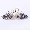 Horquilla de strass con forma de cisne clip trasero para la cabeza tocado pinza para el pelo clip superior para el pelo placa pinza de resorte para el pelo accesorios para el pelo de temperamento