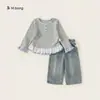 Colección de Ropa para NiñasConjunto de Dos Piezas para Bebés Niñas, Ropa Infantil, Pantalones Largos de Mezclilla, Ropa de Otoño, Ropa para Niños