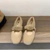 Sapatos Mary Jane de Camurça com Fundo Plano Estilo Coreano Retrô Feminino 2026 Outono/Inverno Novo Estilo Sapatos de Algodão com Pelúcia Sapatos Elegantes com Strass e Pelo