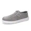 Mocasines de talla grande para hombre, zapatos casuales de lona, zapatos de slip-on para conducir, zapatos casuales unisex, grises y negros