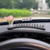 Flor de begonia placa de estacionamiento para número de coche 2025 nueva decoración sencilla para coche adornos temporales para teléfono móvil