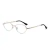 Os óculos Jamie 8032 com nova armação oval são modernos e versáteis, óculos artísticos de metal com proteção contra luz azul, podem ser equipados com lentes de prescrição
