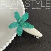 Um Novo Presilha de Cabelo Estilo Coreano para Primavera e Verão da Lan, Acessório de Cabelo Simples e Elegante, Presilha de Franja Floral, Grampo de Cabelo para Mulheres