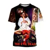 Nueva camiseta de cuello redondo con estampado digital 3D de fantasma caníbal de terror para hombre, moda casual, ropa 2024, artículo popular transfronterizo