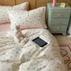 Juego de ropa de cama de cuatro piezas de algodón puro cepillado de grado materno e infantil, 60 hilos, 100% algodón, engrosado para otoño e invierno