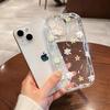 Capa de Celular Transparente Estilo Ins de Comércio Exterior com Flores Frescas 17Pm Anticolisão Padrão Ondulado Apple 13Pro Airbag Anti-Queda