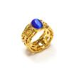 Anillo Retro Europeo y Americano de Acero Inoxidable con Oro de 18K Ahuecado Ojo de Gato para Mujer Ins Nicho de Alta Gama Versátil