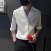 Camisa de Manga Curta Elegante Sense Duffy Masculina Moda Verão Marca Casual Bonita Camisa de Manga Meia-manga Camisa de Manga Meia-manga Tendência Masculina
