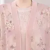 Conjunto de top de manga larga para mujer de mediana edad, ropa de madre, nueva colección de otoño 2026, nuevo conjunto de punto de algodón para mujer de mediana edad